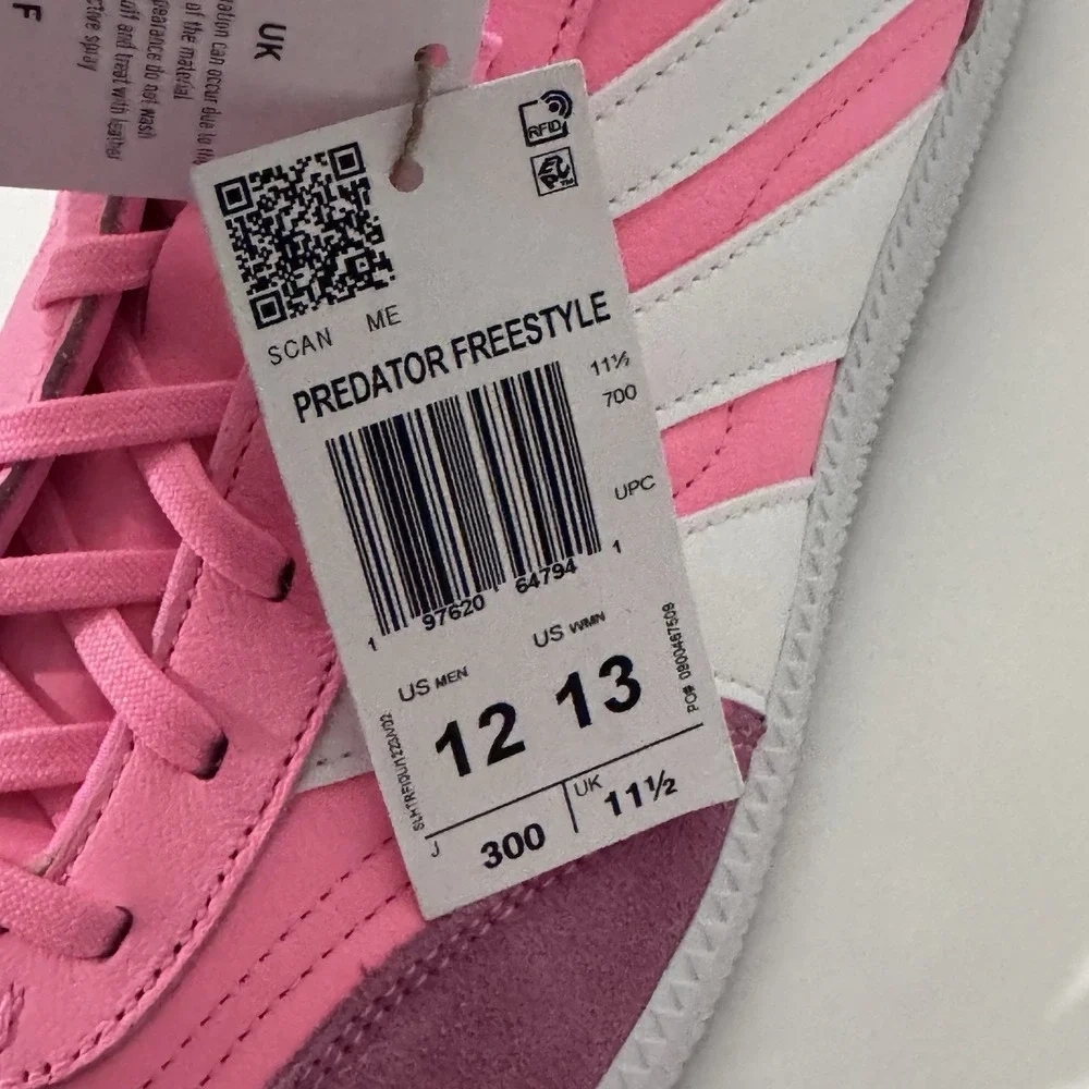 adidas Predator Freestyle Indoor Soccer David Beckham Men's 12 Pink Sneakers